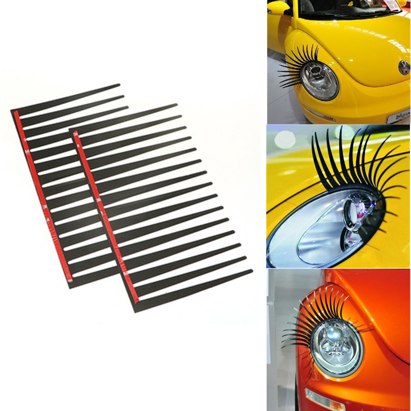 Lash Mapping Sticker - 1pair Headlight Black Eyelash Sticker Car