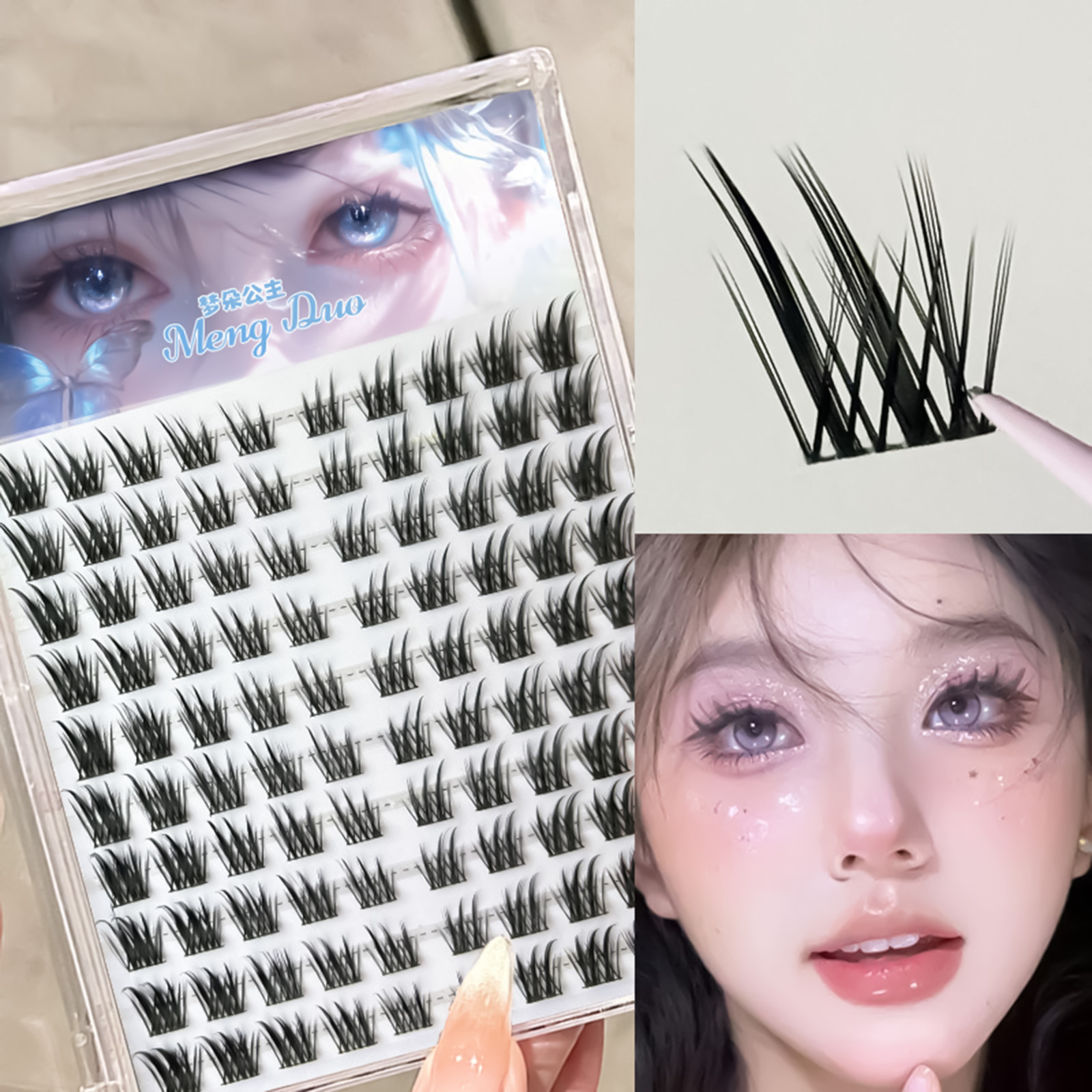 Eyelash Extension Doll Eye - Fox-style Eye False Eyelashes Black Mixed