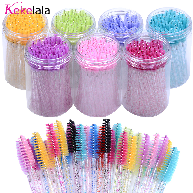 Eyelash Extension Wholesale - 50Pcs/Bottle Eyelash Extension Brushes With Container