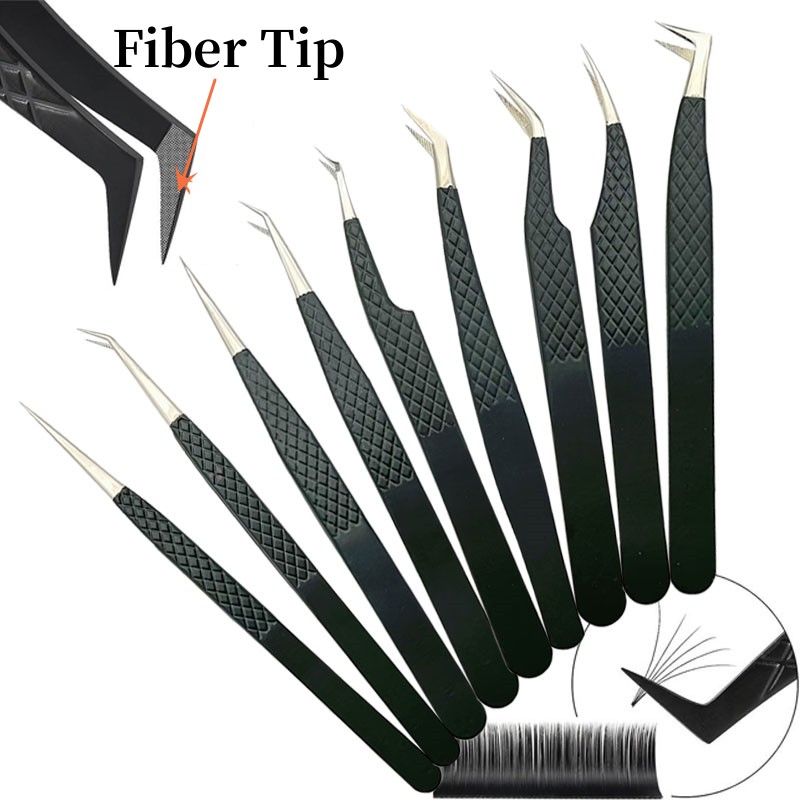 Eyelash Extension Mega Volume - Fiber Tip False Lash Tweezers Nanometer
