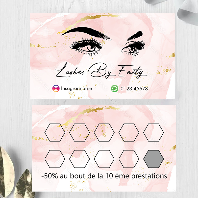 Custom Loyalty Cards with Logo - Eyelash Extension Logo Design avaliação e preço