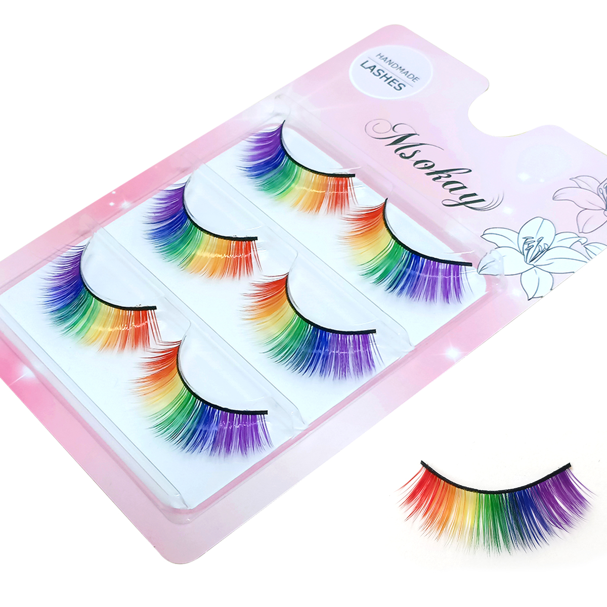 3 Pairs 3D Fluffy Colorful Eye - Eyelash Extension Doll Eye avaliação e preço