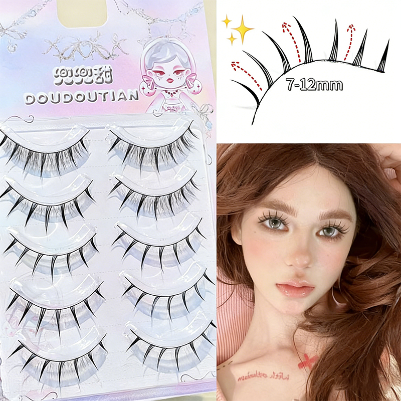Doudoutian 5 Pairs Natural Man - Eyelash Extension Douyin avaliação e preço