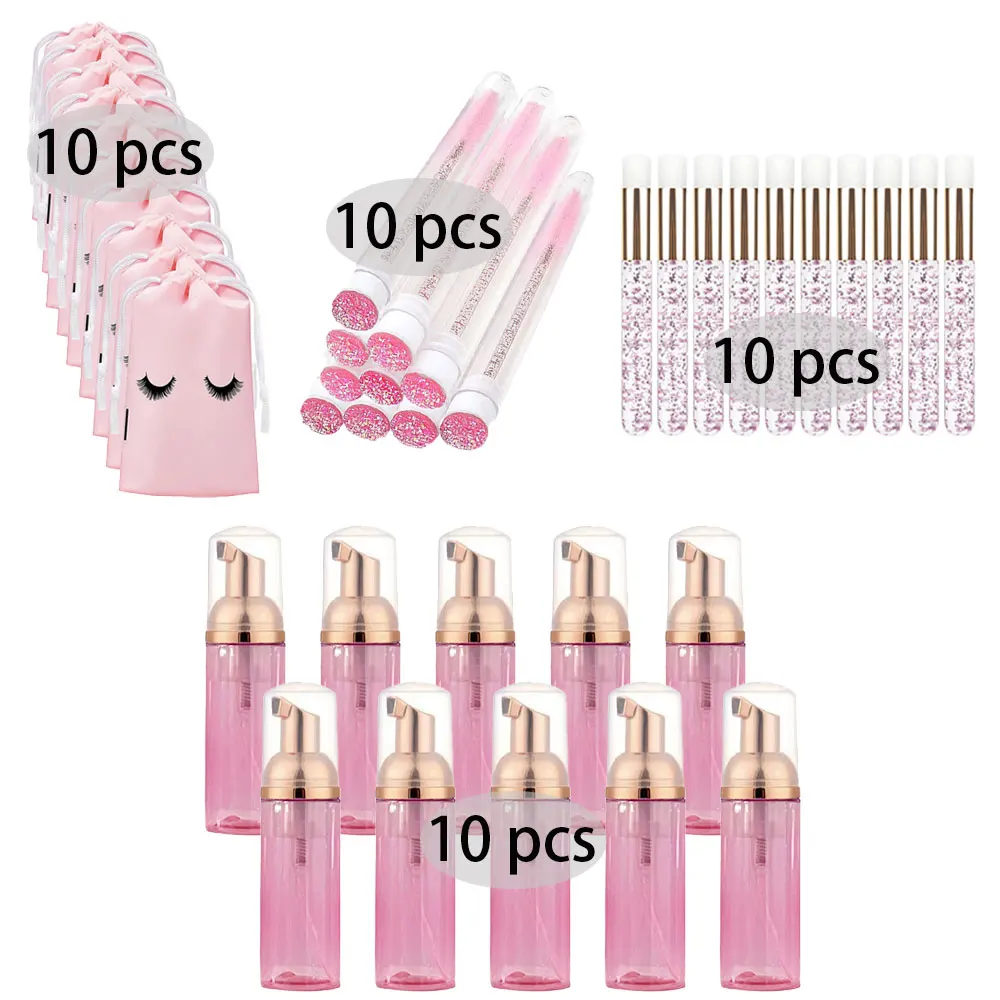 20/40PCS Suit 60ML Empty Pump  - Eyelash Extension Foam Cleanser avaliação e preço