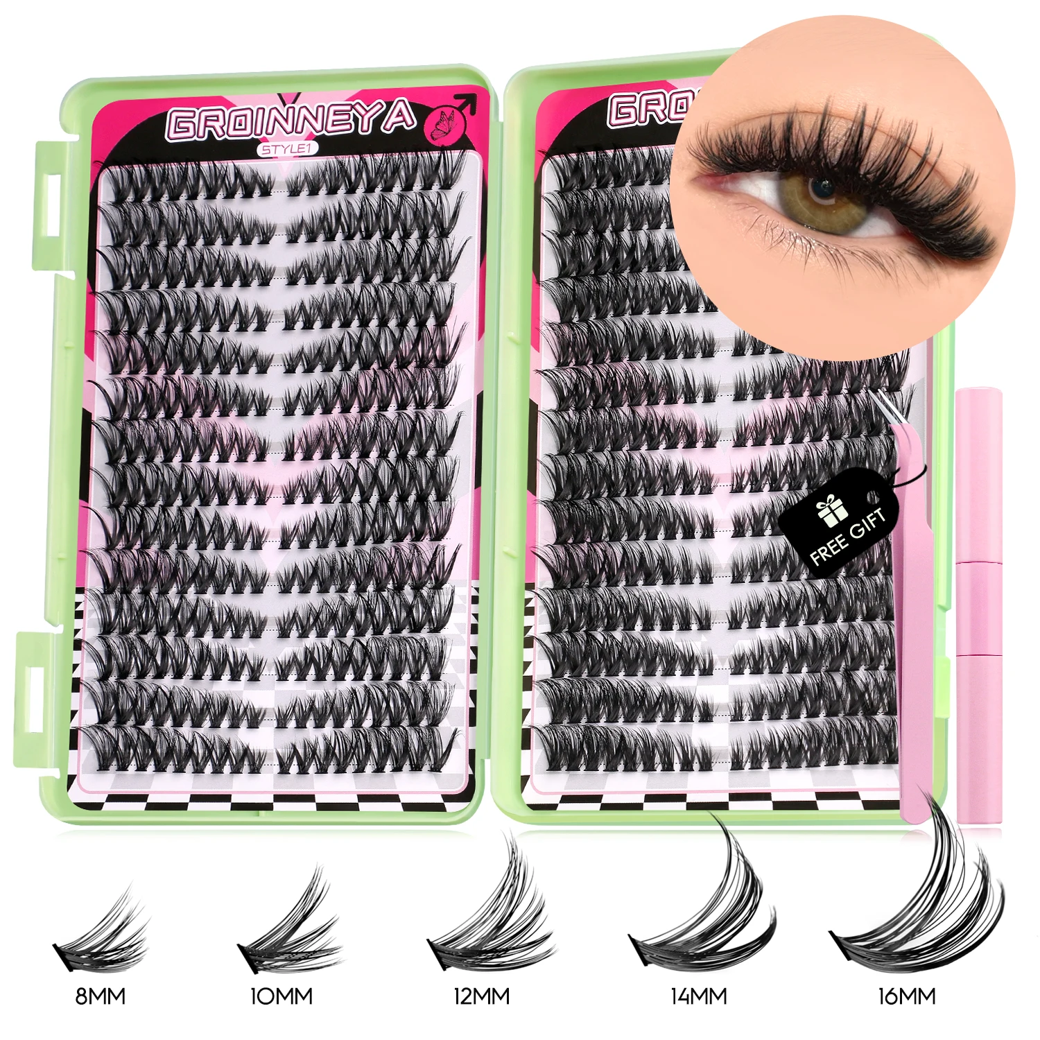 GROINNEYA Cluster Lashes Kit W - Individual Lash Tray avaliação e preço