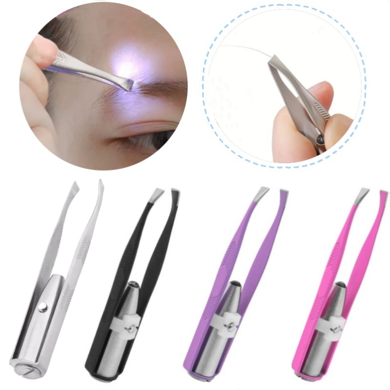 1/2pcs Eyebrow Tweezer with LE - Eyelash Extension Led avaliação e preço
