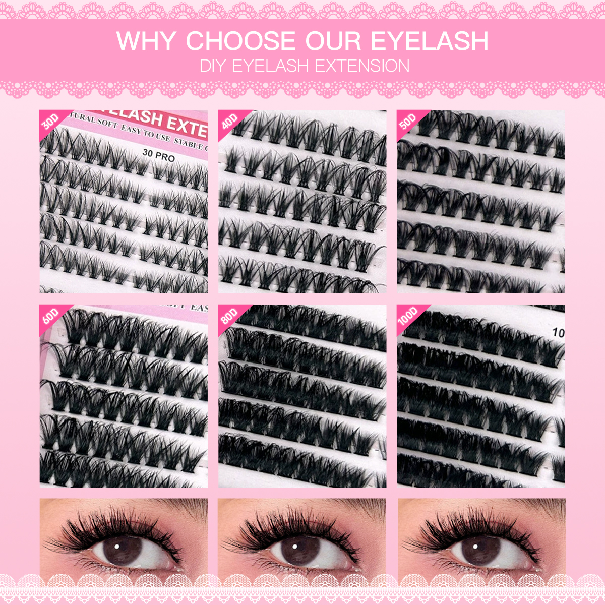 Lash Clusters Kit 8-16mm Mixed - Eyelash Extension Doll Eye avaliação e preço