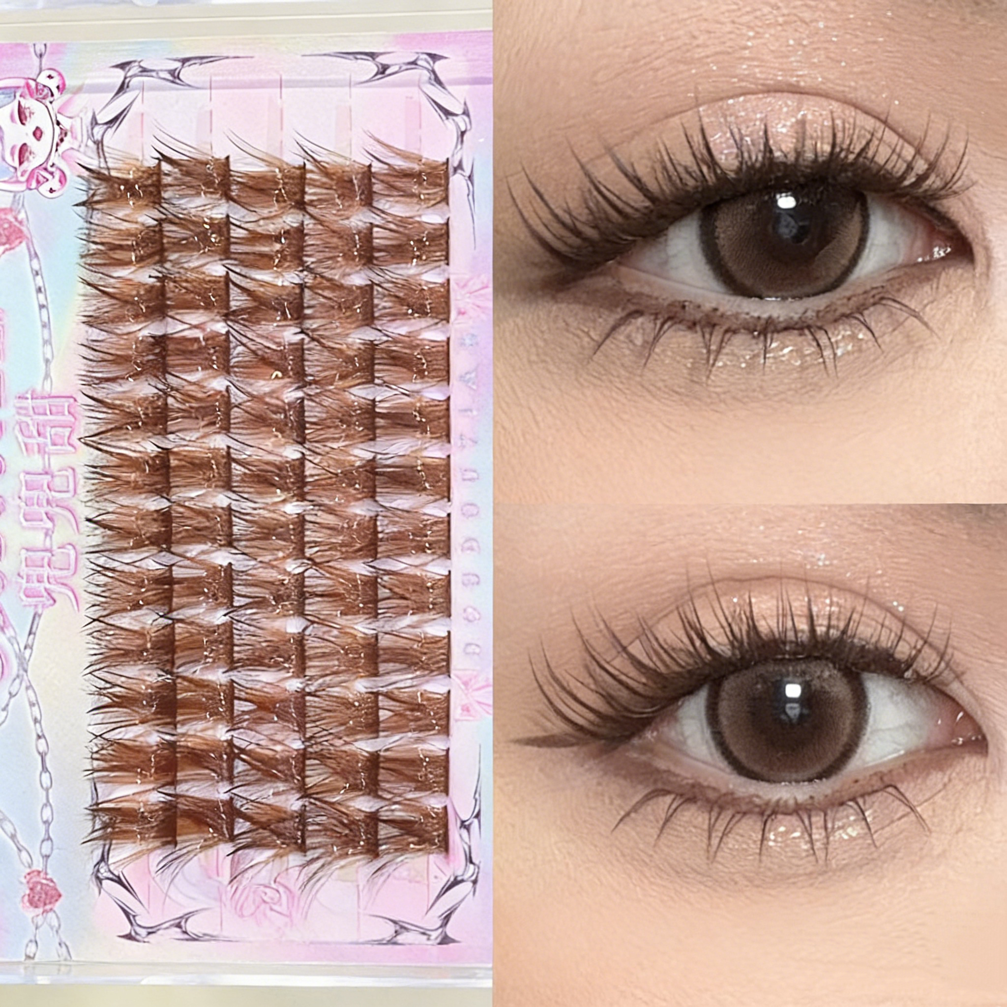 Doudoutian Mocha Coconut Brown - Eyelash Extension Douyin avaliação e preço