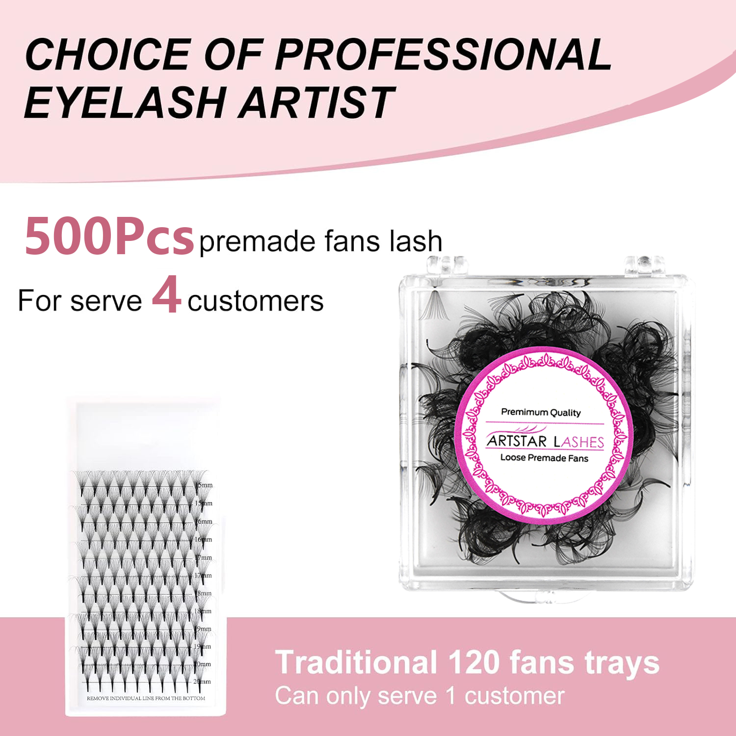 ARTSTAR 500 Fans Loose Fan Eye - Individual Lash Tray avaliação e preço