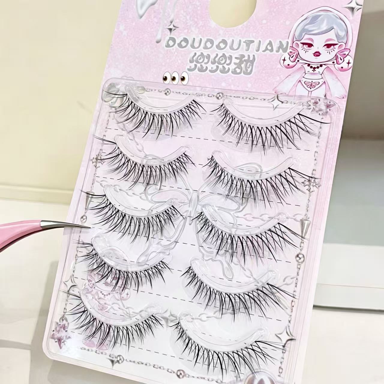 Doudoutian 5 Pairs Fox Eyelash - Eyelash Extension Douyin avaliação e preço