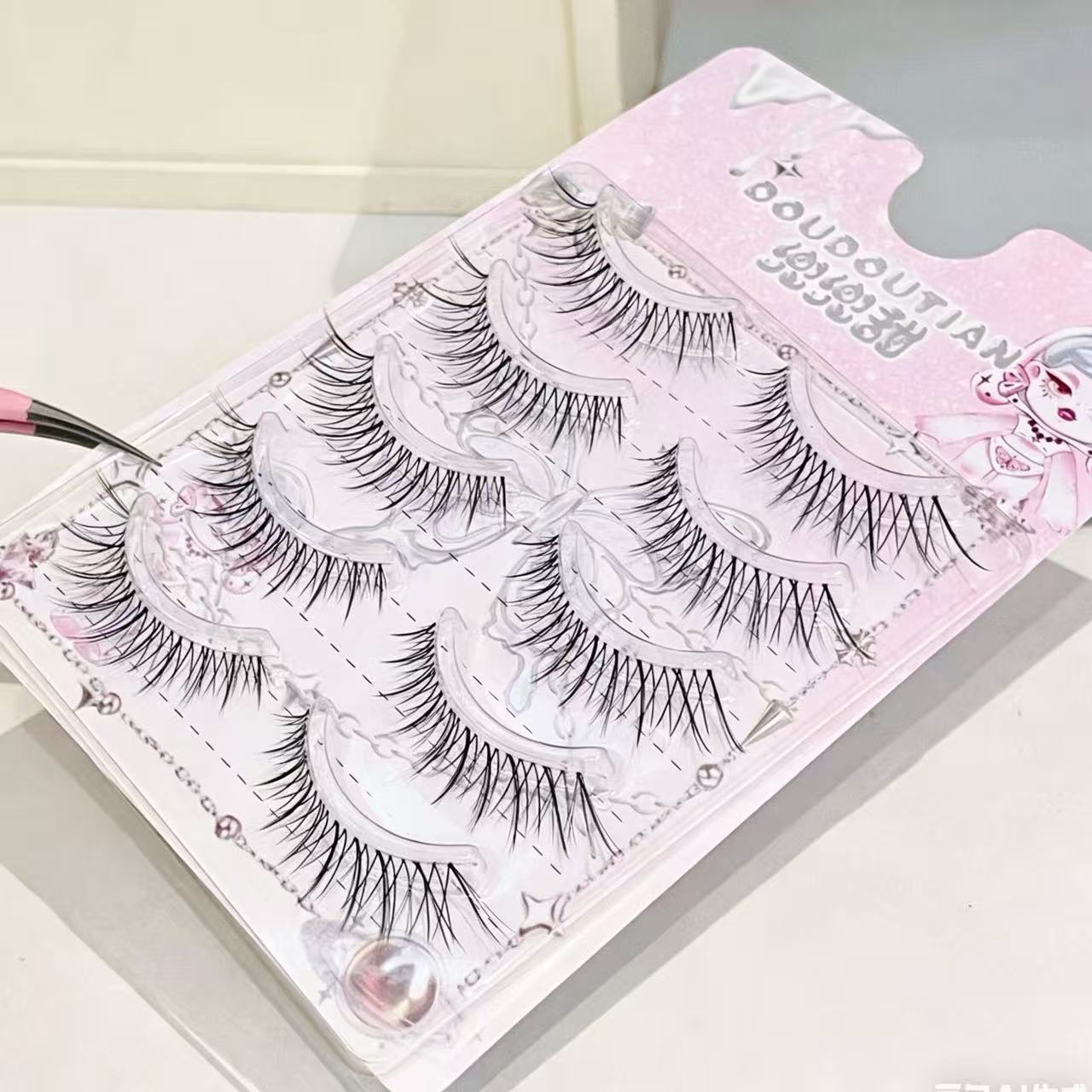 Doudoutian 5 Pairs Fox Eyelash - Eyelash Extension Douyin avaliação e preço