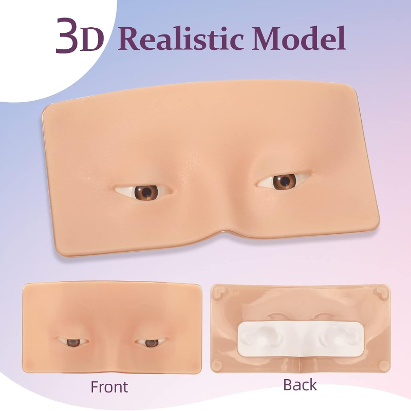 3D Silicone Face Makeup Practi - Eyelash Extension Open Eye avaliação e preço