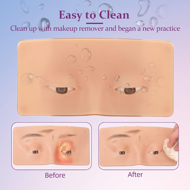 3D Silicone Face Makeup Practi - Eyelash Extension Open Eye avaliação e preço
