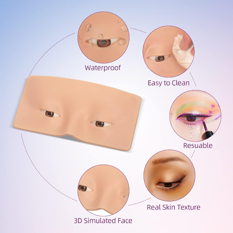 3D Silicone Face Makeup Practi - Eyelash Extension Open Eye avaliação e preço