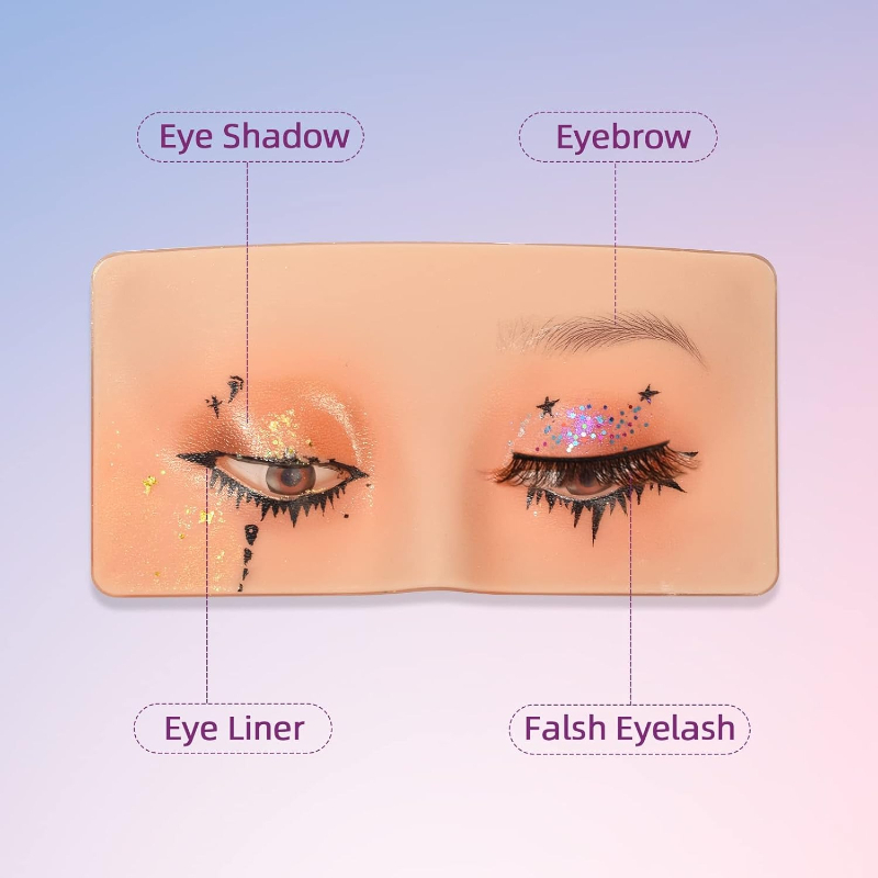 3D Silicone Face Makeup Practi - Eyelash Extension Open Eye avaliação e preço