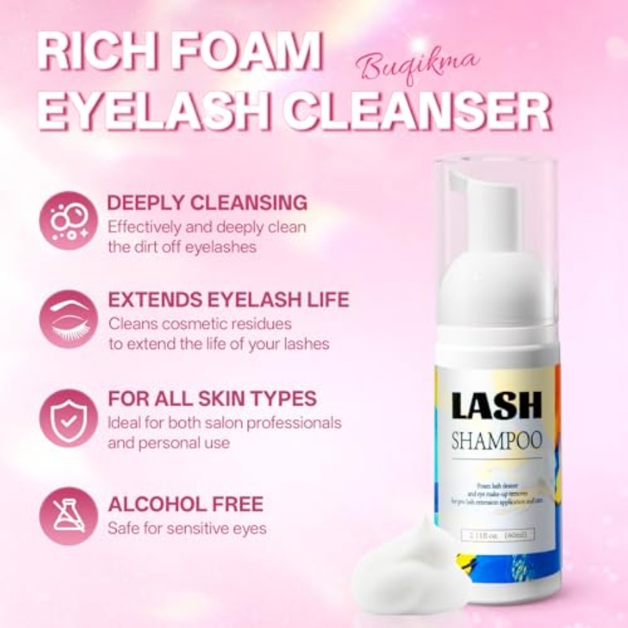 Lash Shampoo 2.11Floz Eyelash  - Eyelash Extension Foam Cleanser avaliação e preço